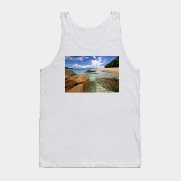 Rocks and clear water on Nudey Beach on Fitzroy Island in Far North Queensland Tank Top by Geoff79